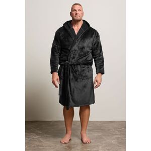 BadRhino Men's Soft Fleece Dressing Gown in Black Size: 7-8XL Black 7-8XL BadRhino Men's Soft Fleece Dressing Gown in Black Size: 7-8XL Black 7-8XL