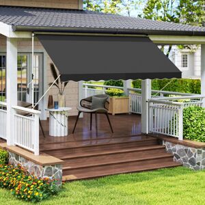 OUTSUNNY 3 x 1.5 m Retractable patio Awning Floor-to-ceiling shade, Black Black OUTSUNNY 3 x 1.5 m Retractable patio Awning Floor-to-ceiling shade, Black Black