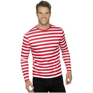 Smiffys Men's Striped Long-Sleeved T-Shirt in Red Size: Large Red L Smiffys Men's Striped Long-Sleeved T-Shirt in Red Size: Large Red L