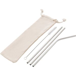 XD Design Reusable Stainless Steel Straw Set (Pack of 3) in Silver Silver XD Design Reusable Stainless Steel Straw Set (Pack of 3) in Silver Silver