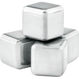 MidOcean Icy Stainless Steel Reusable Ice Cubes (Pack of 4) in Silver Silver MidOcean Icy Stainless Steel Reusable Ice Cubes (Pack of 4) in Silver Silver