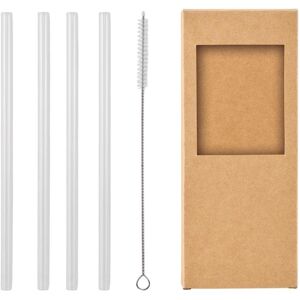 MidOcean Glaw Reusable Glass Straw (Pack of 4) in Cream Cream MidOcean Glaw Reusable Glass Straw (Pack of 4) in Cream Cream