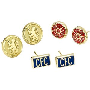Chelsea FC Men's Stud Earrings Set (Pack of 3) in Ecru Ecru One Size Chelsea FC Men's Stud Earrings Set (Pack of 3) in Ecru Ecru One Size
