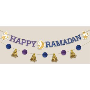 Amscan Happy Ramadan Letter Banner in Blue Blue Amscan Happy Ramadan Letter Banner in Blue Blue