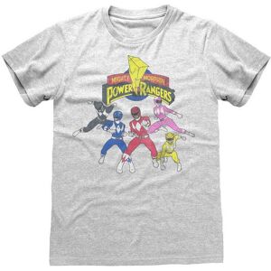 Mighty Morphin Power Rangers Men's T-Shirt in Grey Size: Large Grey L Mighty Morphin Power Rangers Men's T-Shirt in Grey Size: Large Grey L