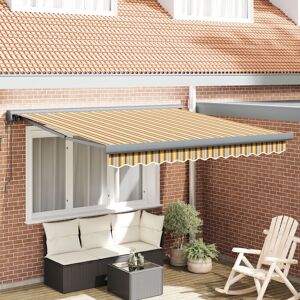Berkfield Home Automatic Retractable Awning Multicolour Stripe 300x250 cm in Yellow Yellow 300x250 cm Berkfield Home Automatic Retractable Awning Multicolour Stripe 300x250 cm in Yellow Yellow 300x250 cm