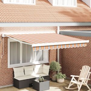 Berkfield Home Automatic Retractable Awning Multicolour Stripe 350x250 cm in Orange Orange 350x250 cm Berkfield Home Automatic Retractable Awning Multicolour Stripe 350x250 cm in Orange Orange 350x250 cm