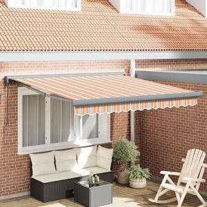Berkfield Home Automatic Retractable Awning Multicolour Stripe 350x250 cm in Orange Orange 350x250 cm Berkfield Home Automatic Retractable Awning Multicolour Stripe 350x250 cm in Orange Orange 350x250 cm