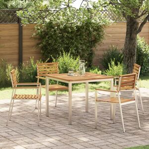 Berkfield Home 5 Piece Garden Dining Set Solid Wood Acacia in Brown Brown Berkfield Home 5 Piece Garden Dining Set Solid Wood Acacia in Brown Brown