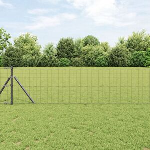 Berkfield Home Euro Fence with 7 Posts 0.8x10 m Galvanised Steel Grey in Silver Silver Berkfield Home Euro Fence with 7 Posts 0.8x10 m Galvanised Steel Grey in Silver Silver