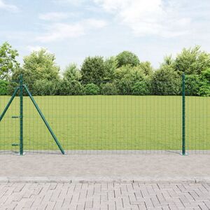 Berkfield Home Euro Fence with 7 Flanged Posts 0.8x10 m Galvanised Steel in Silver Silver Berkfield Home Euro Fence with 7 Flanged Posts 0.8x10 m Galvanised Steel in Silver Silver