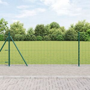 Berkfield Home Euro Fence with 7 Flanged Posts 0.8x10 m Galvanised Steel in Silver Silver Berkfield Home Euro Fence with 7 Flanged Posts 0.8x10 m Galvanised Steel in Silver Silver