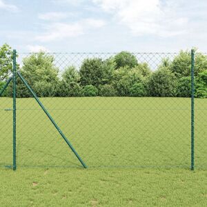 Berkfield Home Chain Link Fence with 7 Posts 1.6x10 m Galvanised Steel Green Green Berkfield Home Chain Link Fence with 7 Posts 1.6x10 m Galvanised Steel Green Green