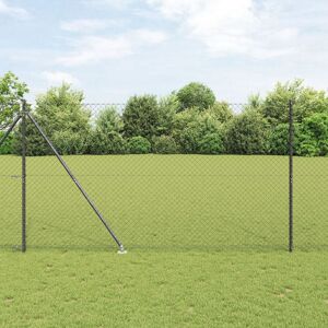 Berkfield Home Chain Link Fence with 7 Spike Posts 1.6x10 m Galvanised Steel in Grey Grey Berkfield Home Chain Link Fence with 7 Spike Posts 1.6x10 m Galvanised Steel in Grey Grey