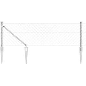 Berkfield Home Chain Link Fence with 13 Spike Posts 0.4x25 m Galvanised Steel in Silver Silver Berkfield Home Chain Link Fence with 13 Spike Posts 0.4x25 m Galvanised Steel in Silver Silver