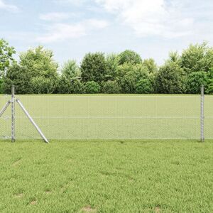 Berkfield Home Fencing Set Set of 2 Galvanised Steel 25 x 0.5 m Durable in Silver Silver Berkfield Home Fencing Set Set of 2 Galvanised Steel 25 x 0.5 m Durable in Silver Silver