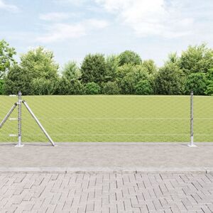 Berkfield Home Fencing Set Set of 2 Galvanised Steel 25 x 0.5 m Tough in Silver Silver Berkfield Home Fencing Set Set of 2 Galvanised Steel 25 x 0.5 m Tough in Silver Silver