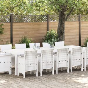 Berkfield Home 13 Piece Garden Dining Set with Cushions White Poly Rattan Multicolor Berkfield Home 13 Piece Garden Dining Set with Cushions White Poly Rattan Multicolor