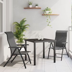 Berkfield Home 3 Piece Garden Dining Set Grey Poly Rattan Grey Berkfield Home 3 Piece Garden Dining Set Grey Poly Rattan Grey