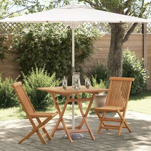 Berkfield Home 3 Piece Folding Garden Bistro Set Solid Acacia Wood in Beige Beige Berkfield Home 3 Piece Folding Garden Bistro Set Solid Acacia Wood in Beige Beige