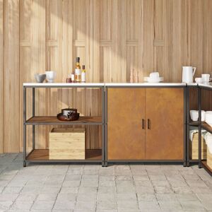 Berkfield Home with Shelf with Storage with Door Adjustable 2 pcs Rusty Weathering steel in Brown Brown Berkfield Home with Shelf with Storage with Door Adjustable 2 pcs Rusty Weathering steel in Brown Brown