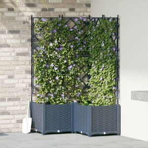 Berkfield Home Garden Planter with Trellis 3 pcs Grey 80x80x143 cm Size: 80 x 80 x 143 cm Grey 80 x 80 x 143 cm Berkfield Home Garden Planter with Trellis 3 pcs Grey 80x80x143 cm Size: 80 x 80 x 143 cm Grey 80 x 80 x 143 cm