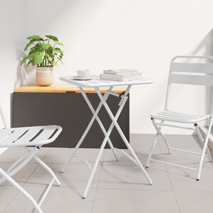 Berkfield Home Foldable Garden Table White 55x55x73 cm Steel Size: 55 x 55 x 73 cm White 55 x 55 x 73 cm Berkfield Home Foldable Garden Table White 55x55x73 cm Steel Size: 55 x 55 x 73 cm White 55 x 55 x 73 cm