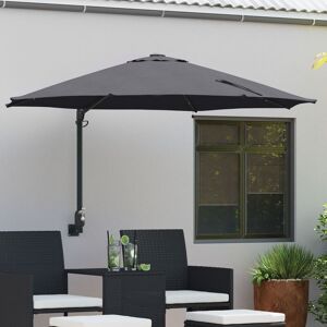 Berkfield Home Wall-mounted Garden Parasol with LEDs Antracite 248 cm Multicolor Berkfield Home Wall-mounted Garden Parasol with LEDs Antracite 248 cm Multicolor