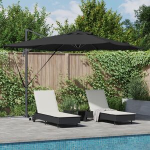 Berkfield Home Cantilever Roma Parasol with LEDs - Black, 286 x 285 x 270 cm, Aluminium in Black Size: 286 x 285 x 270 cm Black 286 x 285 x 270 cm Berkfield Home Cantilever Roma Parasol with LEDs - Black, 286 x 285 x 270 cm, Aluminium in Black Size: 286 x 285 x 270 cm Black 286 x 285 x 270 cm