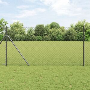 Berkfield Home Chain Link Fence Grey 1.4x25 m Steel Multicolor Berkfield Home Chain Link Fence Grey 1.4x25 m Steel Multicolor