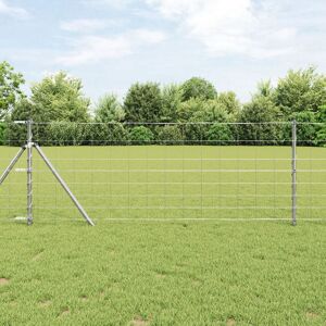 Berkfield Home Field Fence 0.8x10 m Galvanised Steel in Silver Silver Berkfield Home Field Fence 0.8x10 m Galvanised Steel in Silver Silver