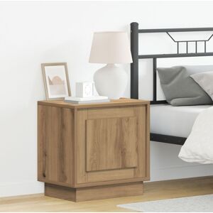 Berkfield Home Bedside Cabinets with LED Lights 2 pcs Artisan Oak 44x34.5x45 cm in Brown Brown 44x34.5x45 cm Berkfield Home Bedside Cabinets with LED Lights 2 pcs Artisan Oak 44x34.5x45 cm in Brown Brown 44x34.5x45 cm