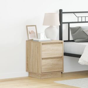 Berkfield Home Bedside Cabinets with LED Lights 2 pcs Sonoma Oak 39x34.5x50 cm in Brown Brown 39x34.5x50 cm Berkfield Home Bedside Cabinets with LED Lights 2 pcs Sonoma Oak 39x34.5x50 cm in Brown Brown 39x34.5x50 cm