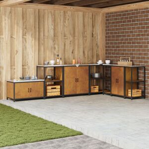 Berkfield Home Kitchen Storage Cabinet with Shelf with Storage with Door Rusty Weathering steel in Brown Brown Berkfield Home Kitchen Storage Cabinet with Shelf with Storage with Door Rusty Weathering steel in Brown Brown