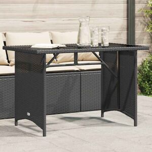 Berkfield Home Garden Table with Glass Top Black 110x68x70 cm Poly Rattan Size: 110 x 68 x 70 cm Black 110 x 68 x 70 cm Berkfield Home Garden Table with Glass Top Black 110x68x70 cm Poly Rattan Size: 110 x 68 x 70 cm Black 110 x 68 x 70 cm