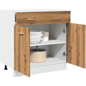 Berkfield Home Drawer Bottom Cabinet Lyon Artisan Oak 80x46x81.5 cm Engineered Wood in Brown Brown 80x46x81.5 cm Berkfield Home Drawer Bottom Cabinet Lyon Artisan Oak 80x46x81.5 cm Engineered Wood in Brown Brown 80x46x81.5 cm