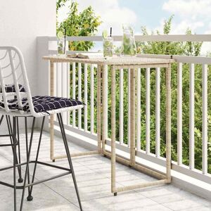 Berkfield Home Folding Garden Table Beige 90x51x75 cm Poly Rattan Size: 90 x 51 x 75 cm Beige 90 x 51 x 75 cm Berkfield Home Folding Garden Table Beige 90x51x75 cm Poly Rattan Size: 90 x 51 x 75 cm Beige 90 x 51 x 75 cm
