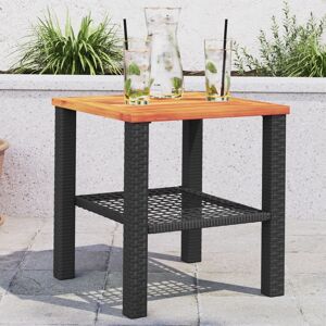 Berkfield Home Garden Table Black 40x40x42 cm Poly Rattan Acacia Wood Size: 40 x 40 x 42 cm Black 40 x 40 x 42 cm Berkfield Home Garden Table Black 40x40x42 cm Poly Rattan Acacia Wood Size: 40 x 40 x 42 cm Black 40 x 40 x 42 cm