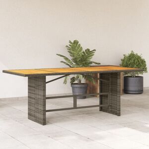 Berkfield Home Garden Table with Acacia Wood Top Grey 190x80x75 cm Poly Rattan Size: 190 x 80 x 75 cm Grey 190 x 80 x 75 cm Berkfield Home Garden Table with Acacia Wood Top Grey 190x80x75 cm Poly Rattan Size: 190 x 80 x 75 cm Grey 190 x 80 x 75 cm
