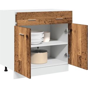 Berkfield Home Drawer Bottom Cabinet Lyon Old Wood 80x46x81.5 cm Engineered Wood in Brown Brown 80x46x81.5 cm Berkfield Home Drawer Bottom Cabinet Lyon Old Wood 80x46x81.5 cm Engineered Wood in Brown Brown 80x46x81.5 cm