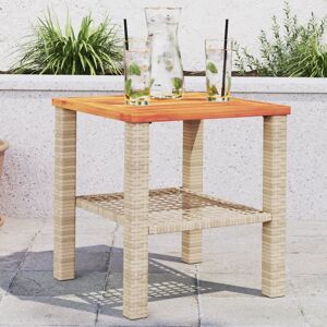 Berkfield Home Garden Table Beige 40x40x42 cm Poly Rattan Acacia Wood Size: 40 x 40 x 42 cm Beige 40 x 40 x 42 cm Berkfield Home Garden Table Beige 40x40x42 cm Poly Rattan Acacia Wood Size: 40 x 40 x 42 cm Beige 40 x 40 x 42 cm
