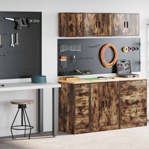 Berkfield Home Garage Cabinets 2 pcs Smoked Oak Engineered Wood in Brown Brown Berkfield Home Garage Cabinets 2 pcs Smoked Oak Engineered Wood in Brown Brown