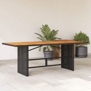 Berkfield Home Garden Table with Acacia Wood Top Black 190x80x74 cm Poly Rattan Size: 190 x 80 x 74 cm Black 190 x 80 x 74 cm Berkfield Home Garden Table with Acacia Wood Top Black 190x80x74 cm Poly Rattan Size: 190 x 80 x 74 cm Black 190 x 80 x 74 cm
