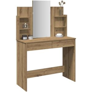 Berkfield Home Dressing Table with Mirror Artisan Oak 96x39x142 cm in Brown Size: 96 x 39 x 142 cm Brown 96 x 39 x 142 cm Berkfield Home Dressing Table with Mirror Artisan Oak 96x39x142 cm in Brown Size: 96 x 39 x 142 cm Brown 96 x 39 x 142 cm