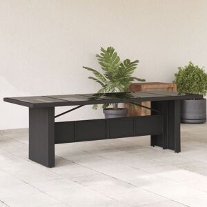 Berkfield Home Garden Table with Glass Top Black 240x90x75 cm Poly Rattan Size: 240 x 90 x 75 cm Black 240 x 90 x 75 cm Berkfield Home Garden Table with Glass Top Black 240x90x75 cm Poly Rattan Size: 240 x 90 x 75 cm Black 240 x 90 x 75 cm