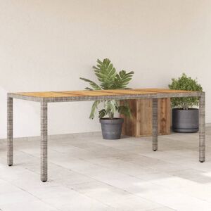 Berkfield Home Garden Table with Acacia Wood Top Grey 190x90x75 cm Poly Rattan Size: 190 x 90 x 75 cm Grey 190 x 90 x 75 cm Berkfield Home Garden Table with Acacia Wood Top Grey 190x90x75 cm Poly Rattan Size: 190 x 90 x 75 cm Grey 190 x 90 x 75 cm