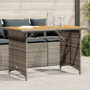 Berkfield Home Garden Table with Wooden Top Grey 110x68x70 cm Poly Rattan Size: 110 x 68 x 70 cm Grey 110 x 68 x 70 cm Berkfield Home Garden Table with Wooden Top Grey 110x68x70 cm Poly Rattan Size: 110 x 68 x 70 cm Grey 110 x 68 x 70 cm