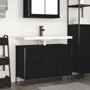 Berkfield Home Basin Cabinet with Drawers Black Oak 90x34.5x60 cm Black 90x34.5x60 cm Berkfield Home Basin Cabinet with Drawers Black Oak 90x34.5x60 cm Black 90x34.5x60 cm