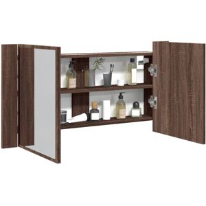 Berkfield Home LED Bathroom Mirror Cabinet Brown Oak 90x12x45 cm Acrylic Size: 90 x 12 x 45 cm Brown 90 x 12 x 45 cm Berkfield Home LED Bathroom Mirror Cabinet Brown Oak 90x12x45 cm Acrylic Size: 90 x 12 x 45 cm Brown 90 x 12 x 45 cm