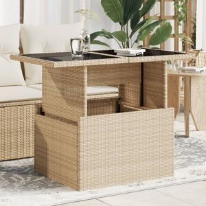 Berkfield Home Garden Table with Glass Top Beige 100x55x73 cm Poly Rattan Size: 100 x 55 x 73 cm Beige 100 x 55 x 73 cm Berkfield Home Garden Table with Glass Top Beige 100x55x73 cm Poly Rattan Size: 100 x 55 x 73 cm Beige 100 x 55 x 73 cm